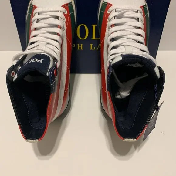 Polo Ralph Lauren Men's Solomon Flag-Print Sneakers Multicolor - Picture 5 of 9